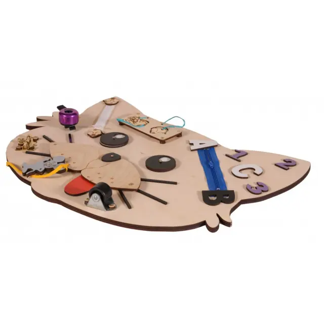 Moni Toys Ξύλινος Εκπαιδευτικός Πίνακας Δραστηριοτήτων Montessori Γατούλα 3+ Ετών 3