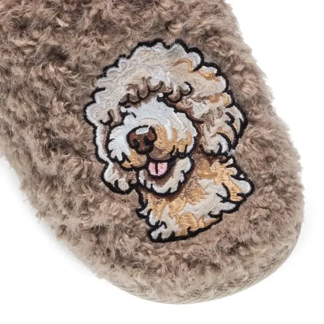 Parex Γυναικείες Παντόφλες Σπιτιού Plush Doggy, Χρώμα Μπεζ 2