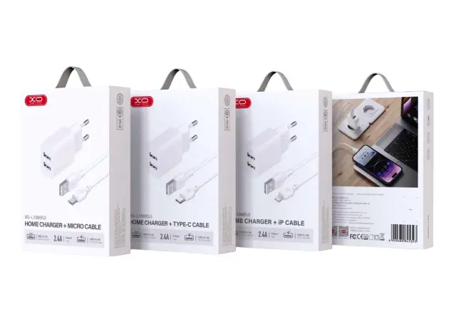 XO L109 (EU) Dual USB-A 2.4A Charger with Micro cable 16.006.0218 2