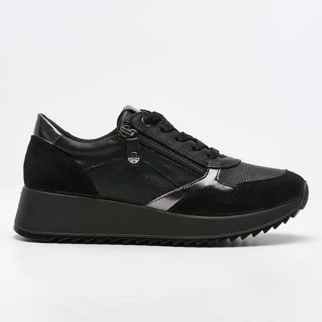 Imac Sneakers Γυναικείο δέρμα/δέρμα suede Μαύρο IMA/657640 SCAM/NERO