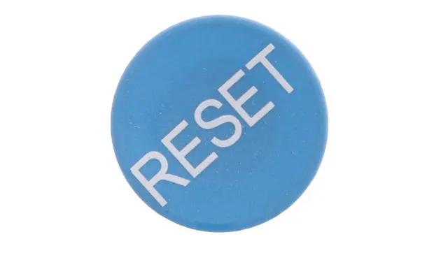 M22-XD-B-GB14 Button plate, flat blue, RESET