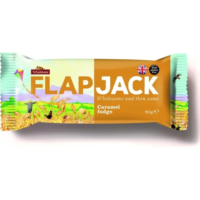 Wholebake Μπάρα Flapjack / Βρώμης με Caramel Fudge 80gr