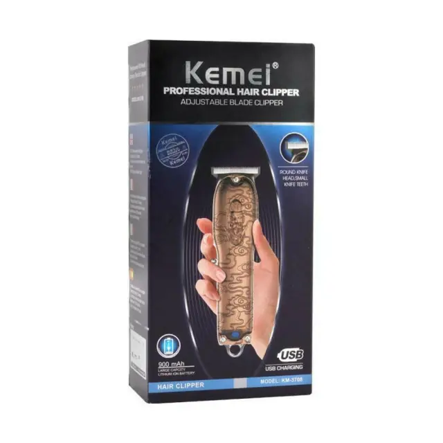Kemei Επαγγελματική Επαναφορτιζόμενη Κουρευτική Μηχανή Χάλκινη KM-3708 2