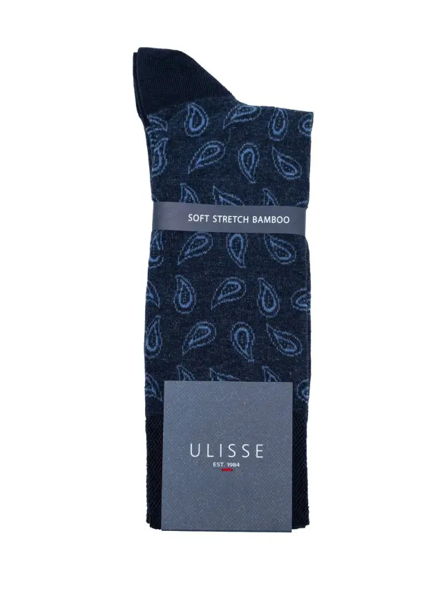 SC-M100-973 - Yacht Blue - SOCKS MEN ULISSE PAISLEY - O/S 41-46 2