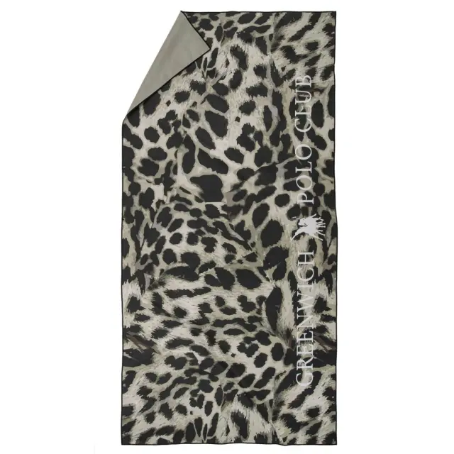 Πετσέτα Θαλάσσης 80x170 Greenwich Polo Club Micro Prints 5205 Taupe-Black 100% Microfiber
