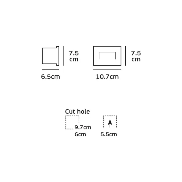Irvi Φωτιστικό Led τοίχου χωνευτό 4W 3000K 75lm IP65 10.7x7.5cm γκρι Γκρί 2