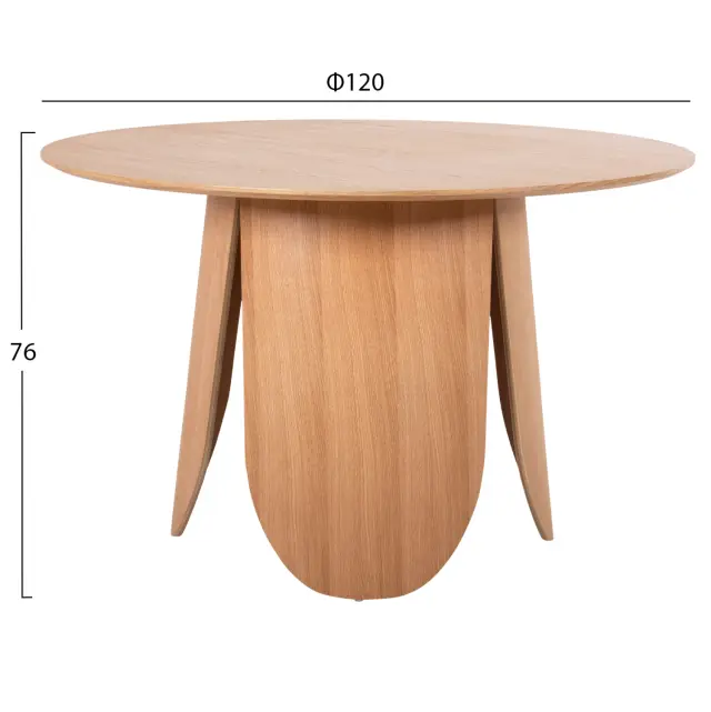 ΤΡΑΠΕΖΙ ΣΤΡΟΓΓΥΛΟ FB99612.01 MDF ΜΕ ΚΑΠΛΑΜΑ ΔΡΥΟΣ-ΧΡΩΜΑ ΔΡΥΟΣ Φ120x75Υεκ. 2