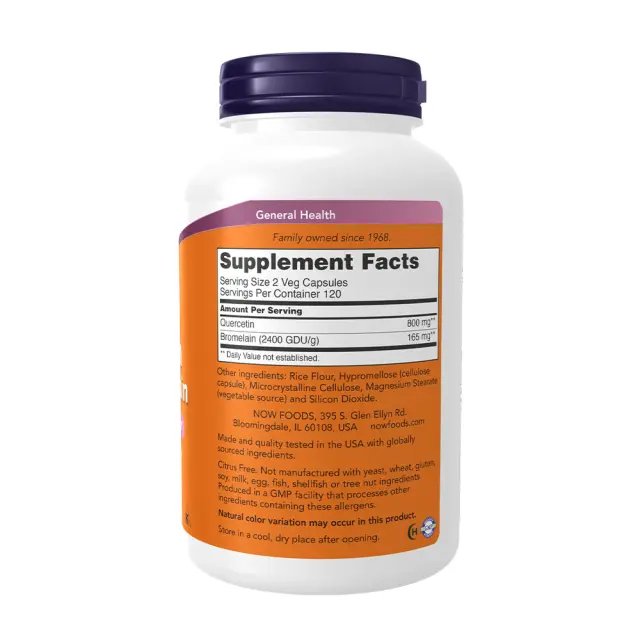 Now Foods Quercetin With Bromelain 240 Veg Capsules 2