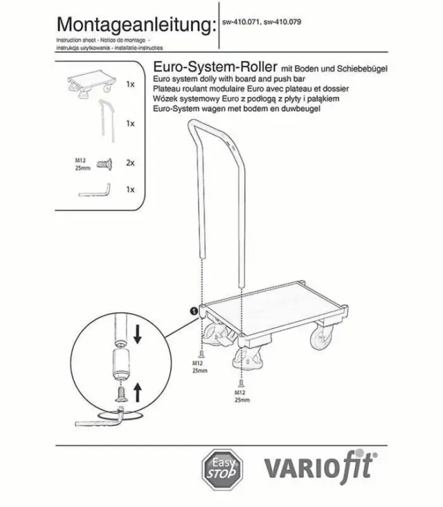 Variofit sw-410.071 Τρόλεϊ Μεταφοράς Εμπορευμάτων για Φορτίο Βάρους ως 250kg 2