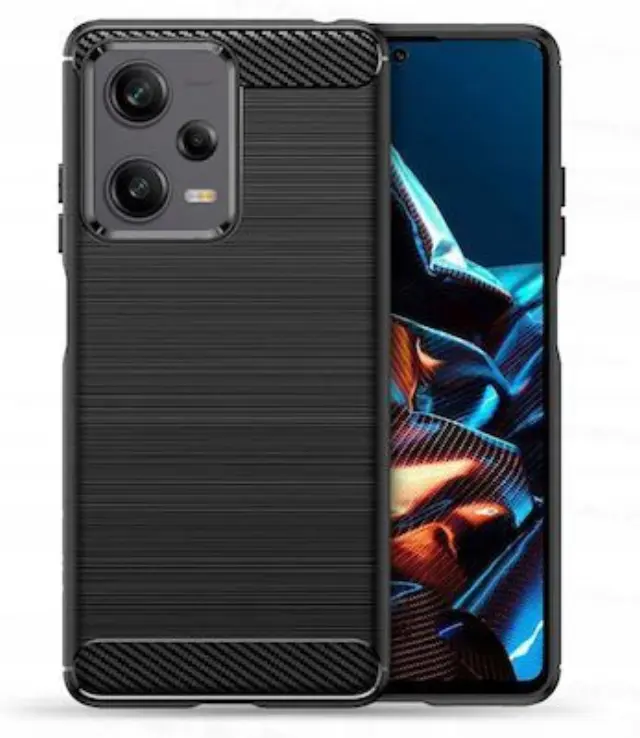 Techsuit® Carbon Silicone Case Θήκη Σιλικόνης για Xiaomi Redmi Note 12 Pro / Poco x5 Pro - Μαύρο
