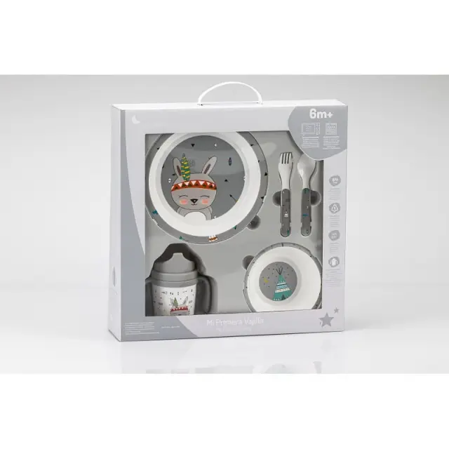 Interbaby Indio Παιδικό Σετ Φαγητού Grey 2