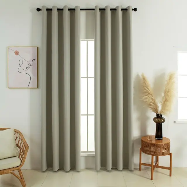 Beauty Home Κουρτίνα Full Blackout σκίασης με 8 κρίκους Soft Art 8391 Dark Beige-3 140x270 Σκούρο Μπεζ