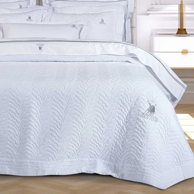 Κουβερλί 240x250 King Size Classic Greenwich Polo Club 2351 White 100% Microfiber 2