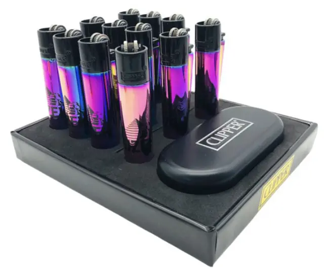 Clipper Αναπτήρας Μεταλλικός Μεγάλος - Rainbow Gizeh Icy Colour Metal (Συλλεκτικός) 2