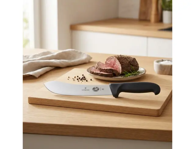 Μαχαίρι Κρέατος Victorinox Fibrox με κυρτή λεπίδα, φαρδιά μύτη και μήκος 18cm - Black5.7403.18