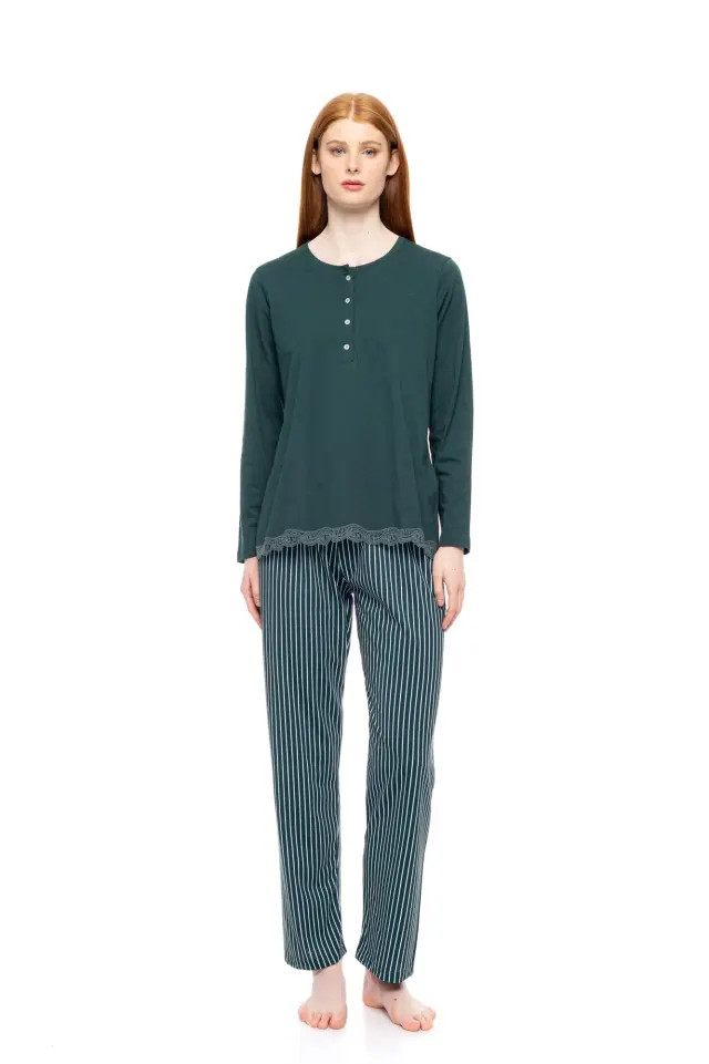 W1755 - Type - PYJAMA GREEN FOREST STRIPES