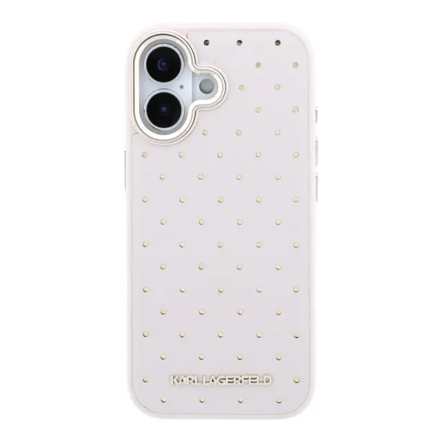 Karl Lagerfeld PU Perforated Gold Dots MagSafe Case for iPhone 17 Pink 3