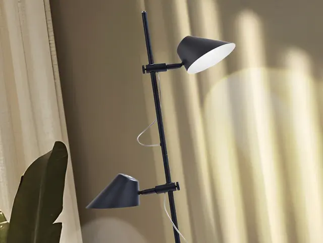 Esino 215572 – Μαύρο LED Φωτιστικό Δαπέδου 2L με Remote 2