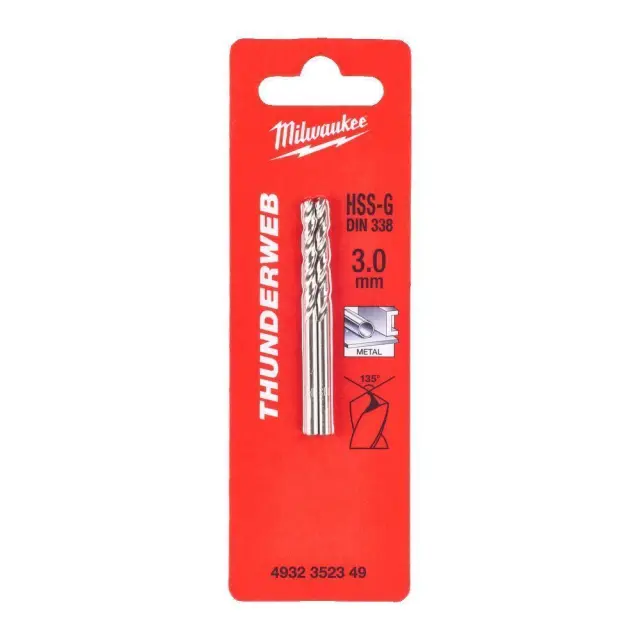 Milwaukee 4932352349 - ΤΡΥΠΑΝΙ ΑΕΡΟΣ THUNDERWEB HSS-G 3mm 2τμχ MW 2