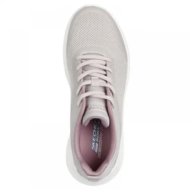 Skechers Knit Lace Up Bobs Squad Waves (117681-NAT) - Μπέζ 3