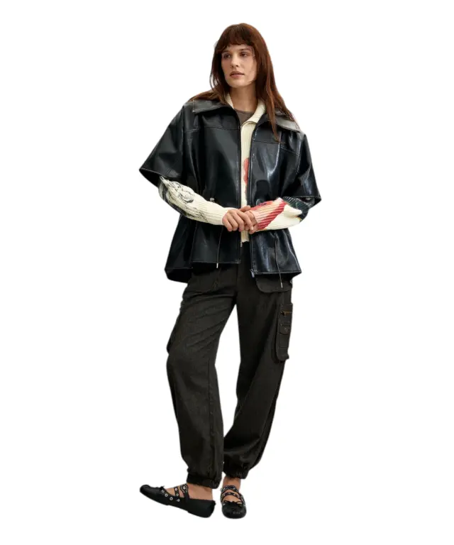 Desigual - Γυναικείο Πόντσο Richmond 26WAIP02-2000 Μαύρο - OneSize 2