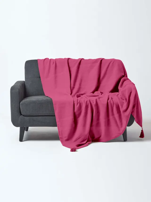 Ριχτάρι Βαμβακερό Υφαντό Fuchsia 3θέσιο Sunshine