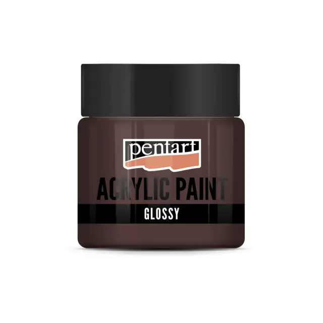 Χρώμα ακρυλικό Glossy (Γυαλιστερό) 50ml Pentart, Σκούρο Καφέ