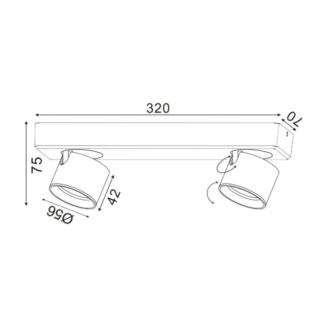 ΕΠΙΤΟΙΧΟ Φ/Σ LED 10W COB 80° 3000K 800LM ΛΕΥΚΟ ΑΛΟΥΜΙΝΙΟ 32X7XH7,5CM PLUTO / RA33LEDS32WH 2