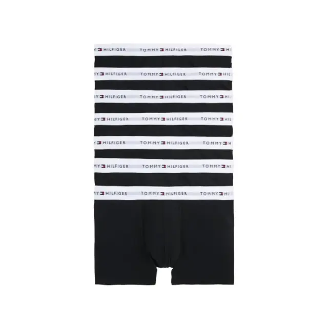 Tommy Hilfiger Ανδρικό Boxer Signature Repeat Logo Trunks - Εφτάδα, Χρώμα Μαύρο - S