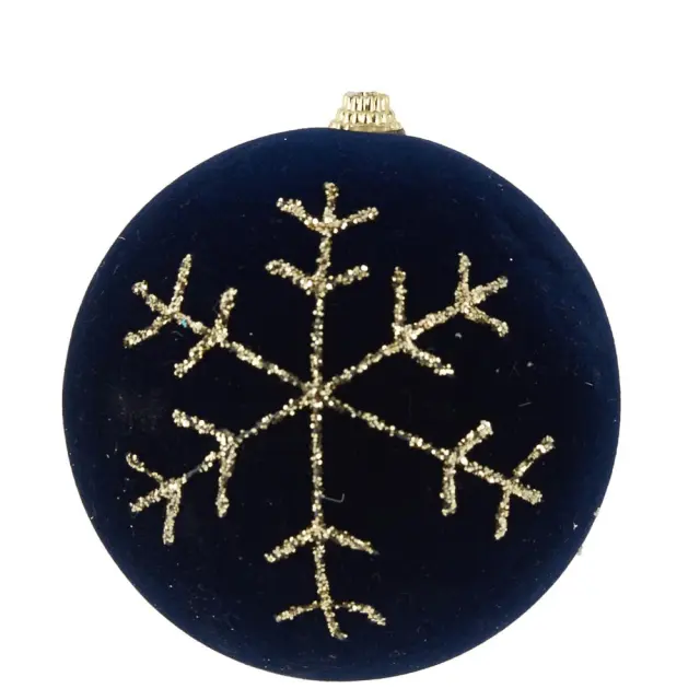 Μπάλα Decor Με Ασημί Glitter Μπλε 10cm 2