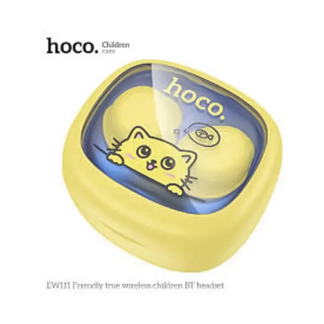 Hoco EW111 Kids In-ear Bluetooth Handsfree Ακουστικά με Θήκη Φόρτισης Κίτρινα 2