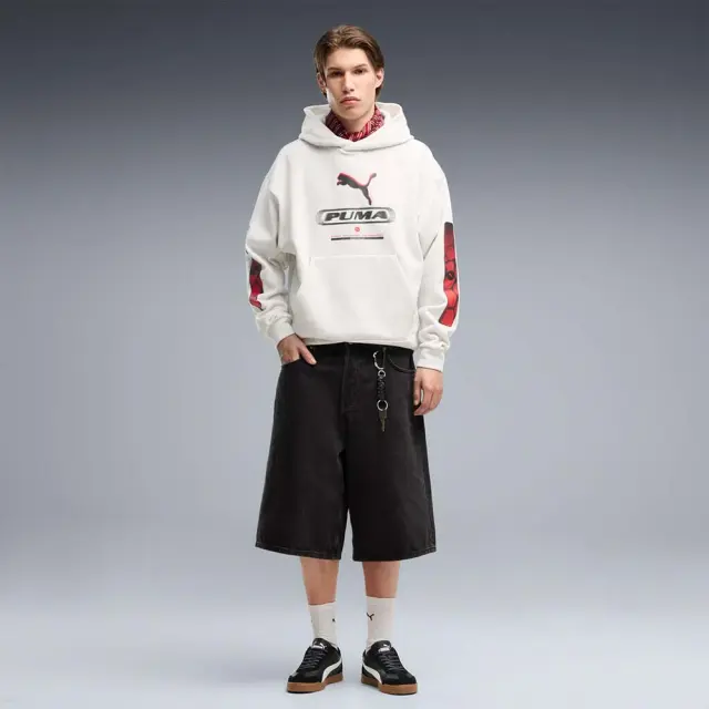 Puma Men's Sport Street Boxy Graphic Fleece Hoodie Άσπρο 694322-05 (Puma) 3