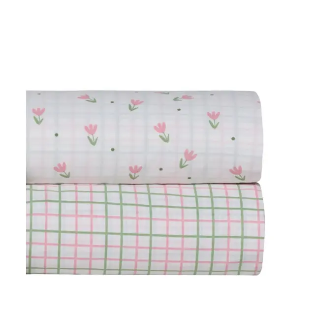 Σετ Σεντόνια Κούνιας 3 Τεμαχίων Kentia Lirio Green-Pink 120x170 3