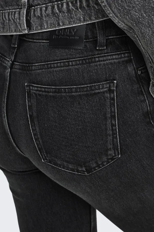 Only Onlemily Jeans Ψηλόμεσο με Ίσια Γραμμή NOOS Μαύρο