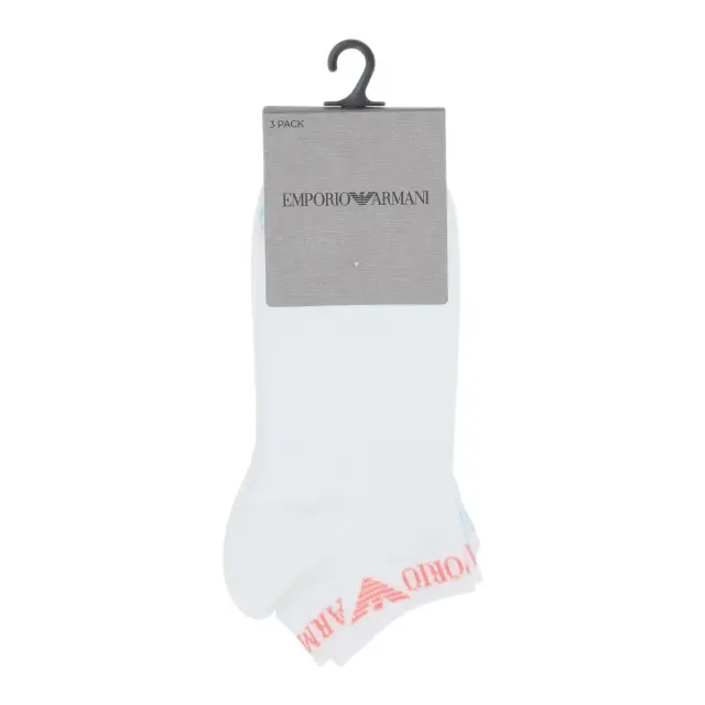 Emporio Armani Ανδρικές Κάλτσες Σοσόνια Extended Logo - 3 Ζεύγη, Χρώμα Λευκό 3