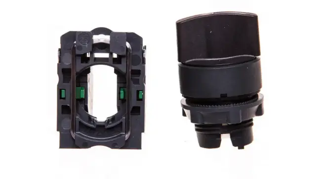 Selector switch Harmony XB5 3-position spring return 2NO Ø22 Black