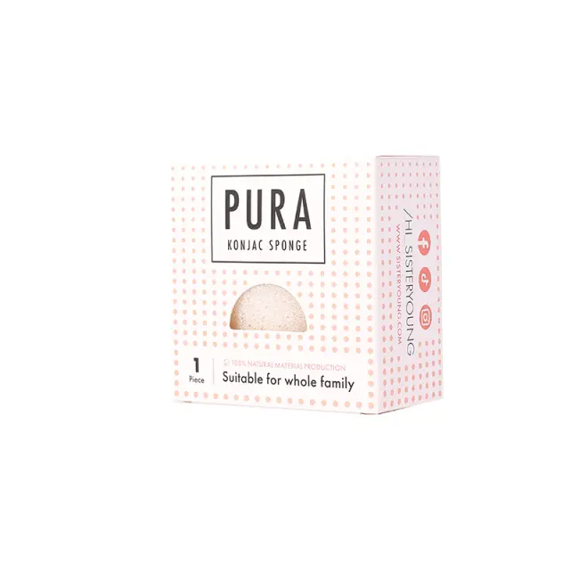 Sister Young Pura Konjac Sponge White Καθαρό Φυσικό Σφουγγάρι Konjac