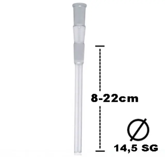 Ανταλλακτικό γυάλινο πιπάκι για Bong (Chillum) - SG:14.5mm - Μήκος: 08-22cm | Δέχεται Bowl