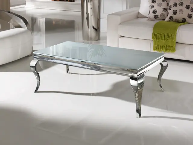 Barroque 792425 / 2073 τραπέζι για σαλόνι 132x72x41 Ασημί Χρώμιο
