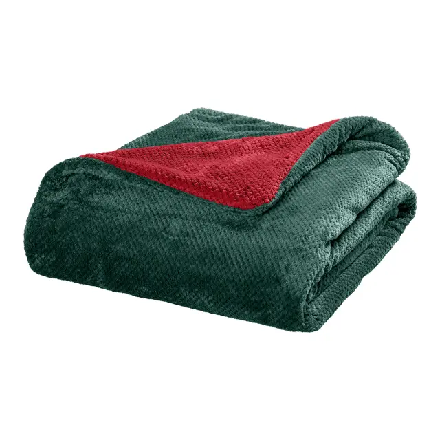 Beauty Home Κουβέρτα υπέρδιπλη διπλής όψεως Art 11601 Jacquard fleece 700gsm Fiesta Plus 220x240 Πράσινο,Κόκκινο 2