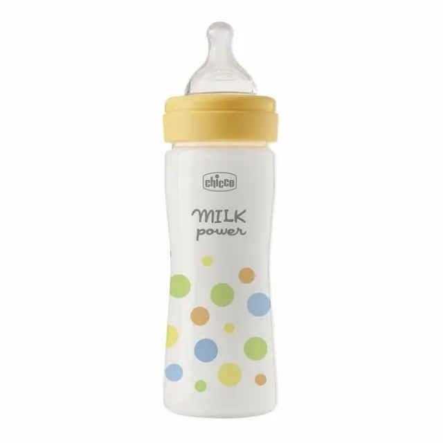 Chicco Perfect Easy Πλαστικό Μπιμπερό Με Σιλικονούχα Θηλή Για 2+ Μηνών Κίτρινο 250ml
