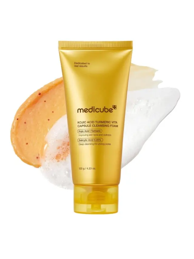 Medicube Kojic Acid Turmeric Vita Capsule Cleansing Foam 120g - Αφρώδες Καθαριστικό για Λάμψη & Ομοιόμορφο Τόνο