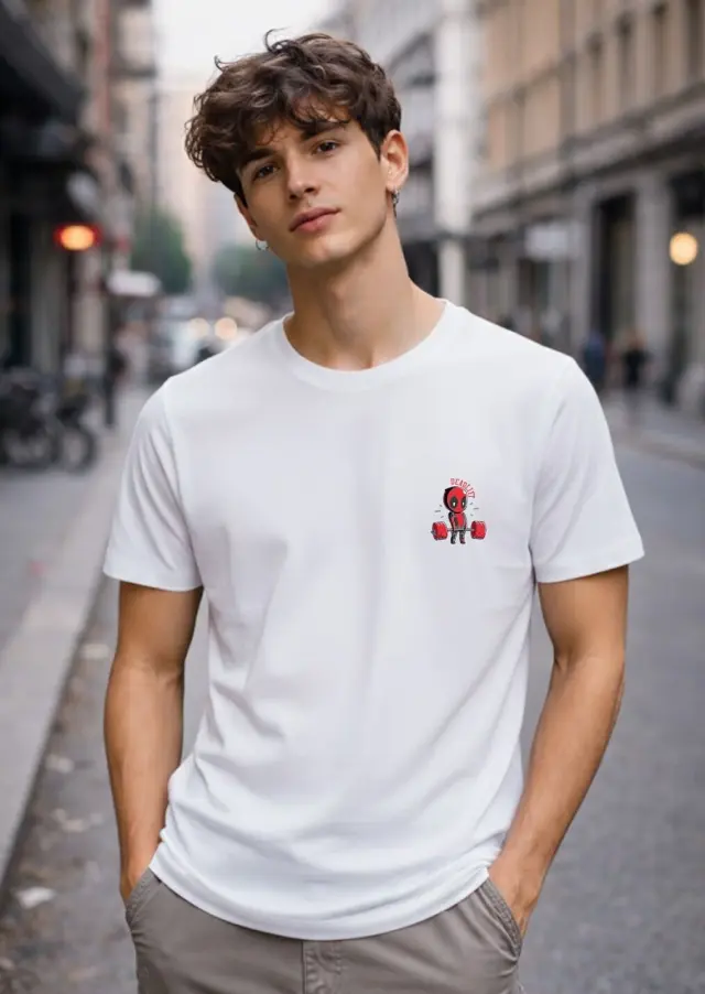 T-shirt Noshame® Λευκό με τύπωμα Deadlift - 112503 - XXL