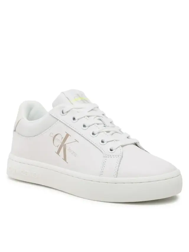 Calvin Klein - Γυναικεία Sneakers Classic Cupsole Fluo Contrast YW0YW00912-0LA Λευκό 2