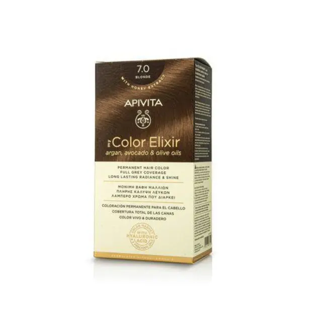 Apivita My Color Elixir 7.0 Μόνιμη Βαφή Μαλλιών Χρώμα - Φυσικό Ξανθό, 50ml