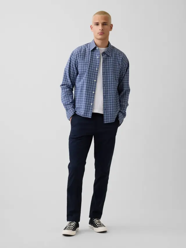 Μπλε Modern Khakis Σε Γραμμή Slim Fit με GapFlex New classic navy blue