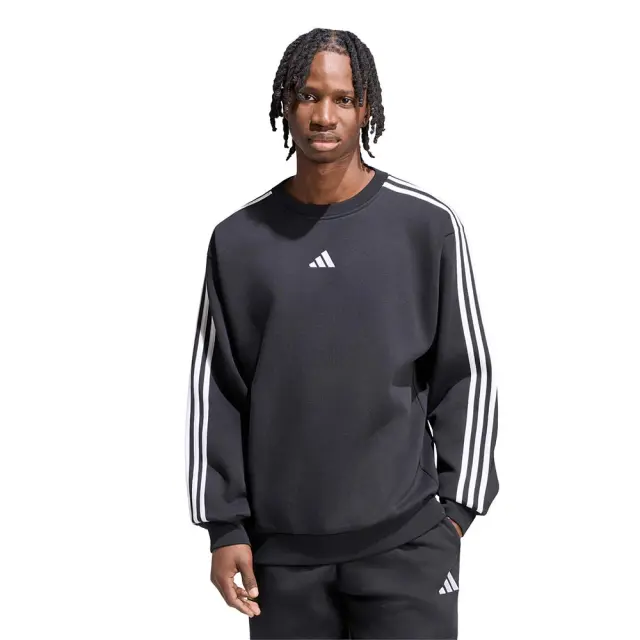 adidas Sportswear Men's 3Stripes Fleece Sweatshirt Μαύρο - Άσπρο KY6583 (adidas Sportswear)