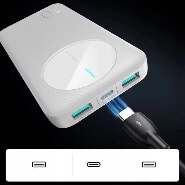 Joyroom® JR-PBF12 Power Bank με 2xUSB-A/1xUSB-C 10000mAh- White 2