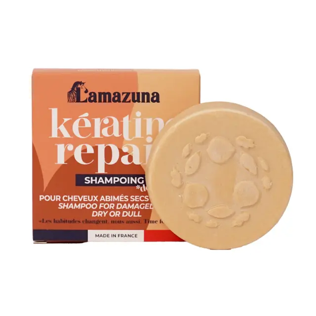 Lamazuna Solid Shampoo Keratin Repair - Φυσικό Στερεό Σαμπουάν Κερατίνης για Επανόρθωση