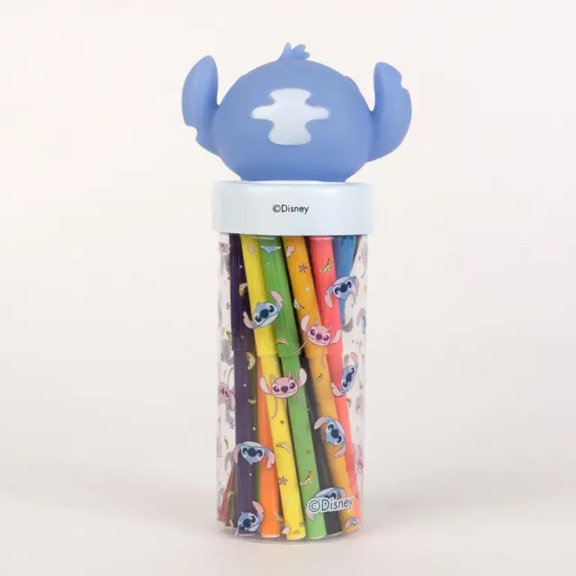Κασετίνα/δοχείο πλαστικό με μαρκαδόρους Stitch Disney pencil case/can 2700002377 2